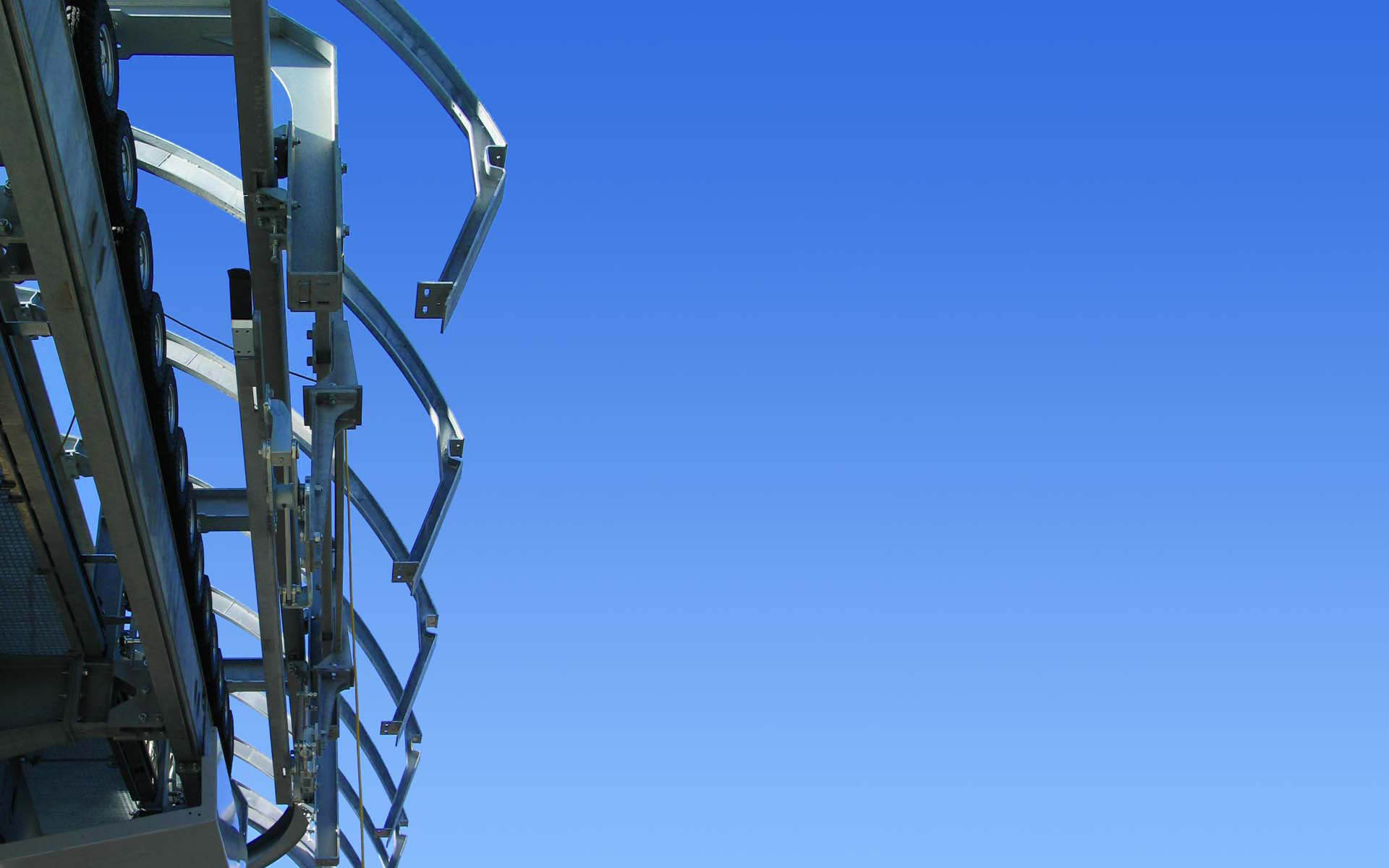 Stahlkonstruktion einer Seilbahnstation